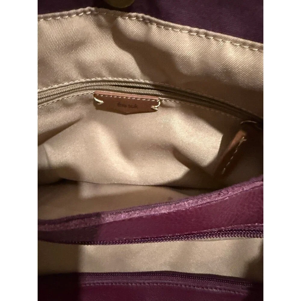 THE SAK Burgundy Leather Shoulder Bag Large Tote Purse
